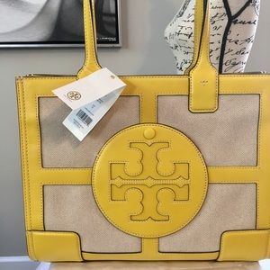 NWT Tory Burch Ella Canvas Quadrant Mini Tote
